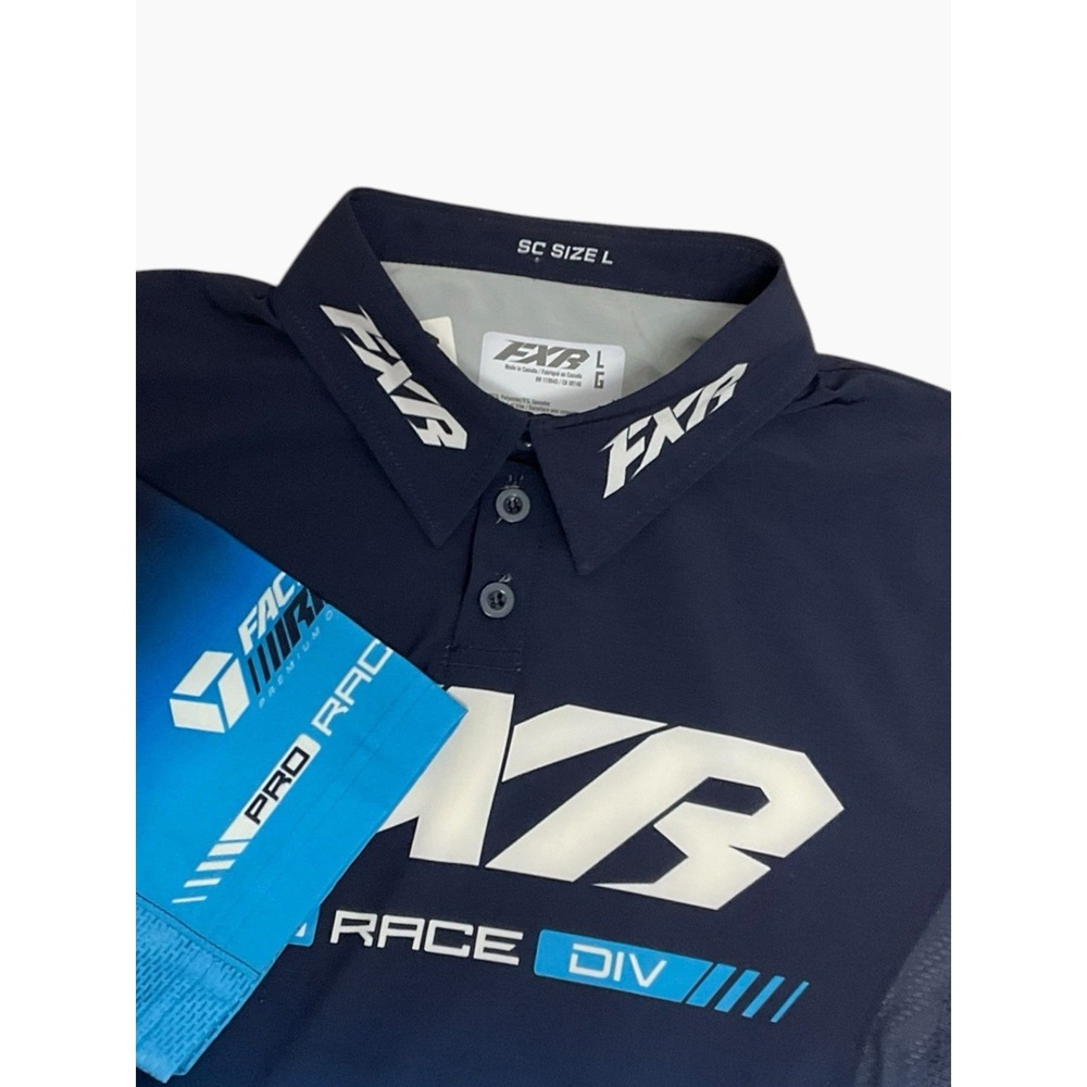Mens FXR Factory Racing Performance Polo Shirt Size Large UPF 50 Sunshield
